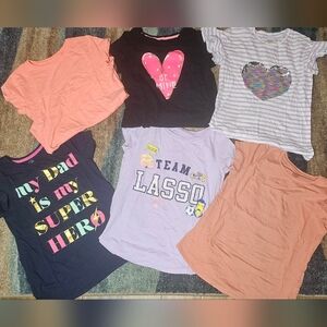 Lot of 6 Girls’ Short Sleeve Graphic Tees – Size Large